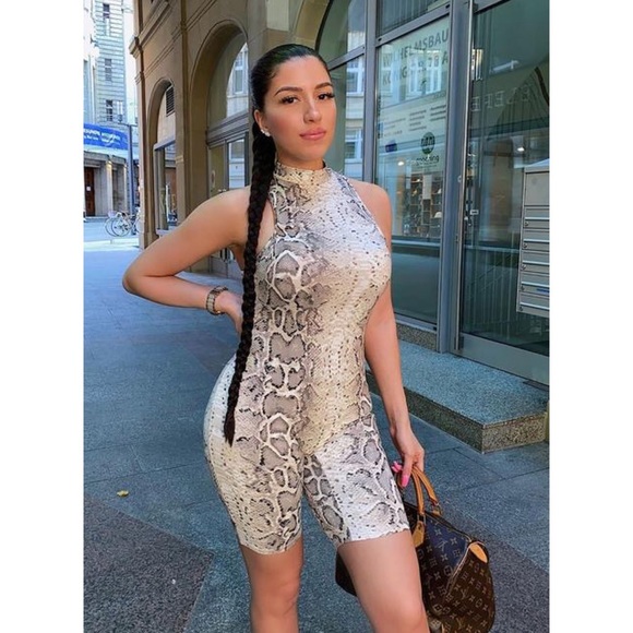Fashion Nova Pants - SNAKE PRINT ROMPER
